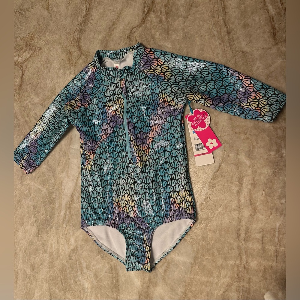 Limited Too Blue and Purple Kids Swim Rashguard